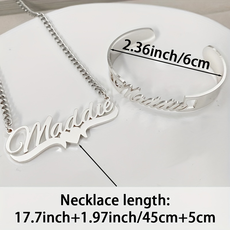 Personalized 18K Gold-Plated Cuban Link Jewelry Set